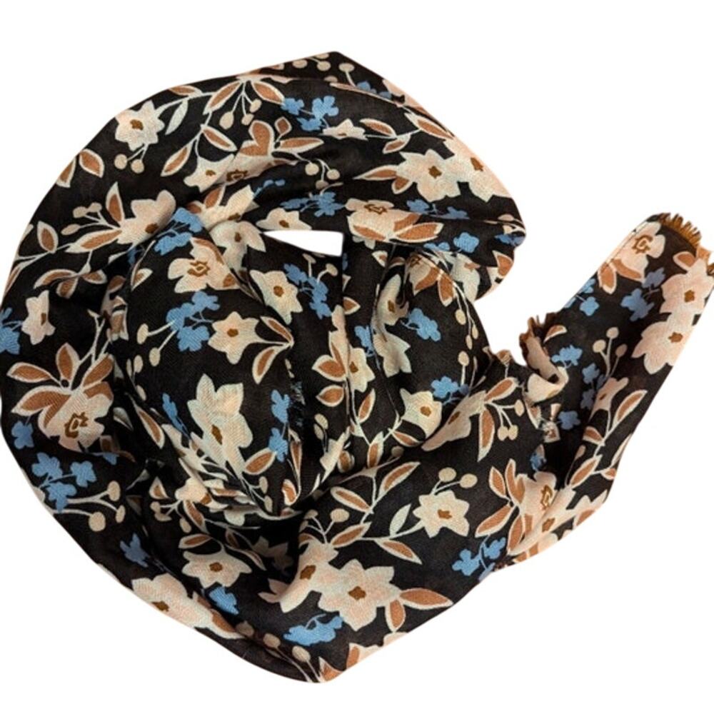New Cotton Scarf with Flowers